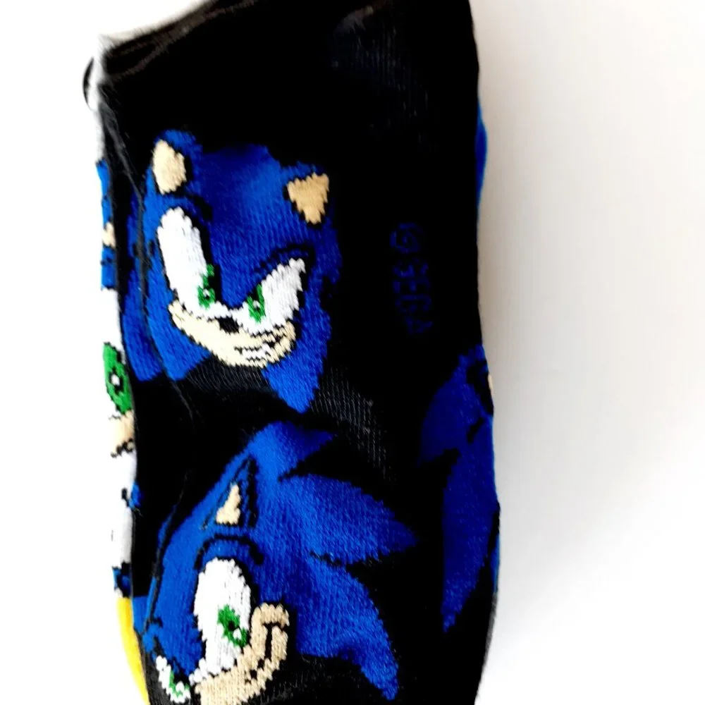 Sonic The Hedgehog Boys Socks No Show 4 Pairs Size 4-10 New